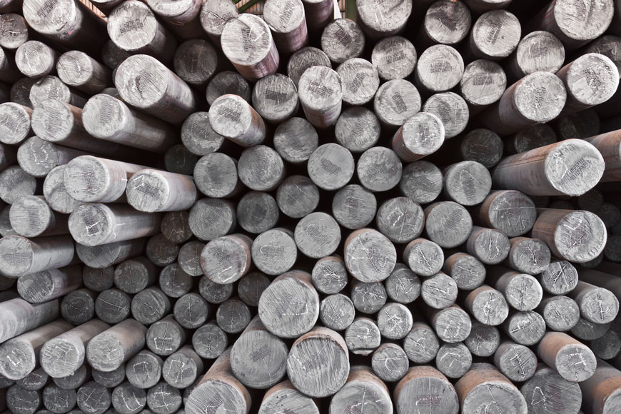 Stack of steel billets